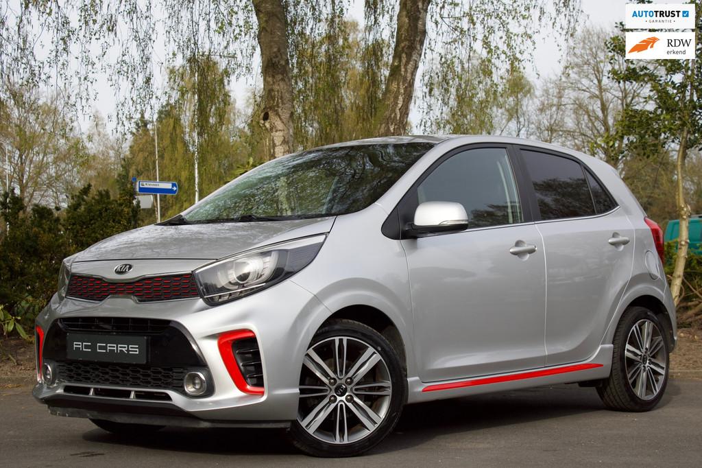 Kia Picanto 1.2 84PK GT-Line 2019 - Carplay/Cam/Leder!, Voorwielaandrijving, Lichtsensor, Gebruikt, Zwart