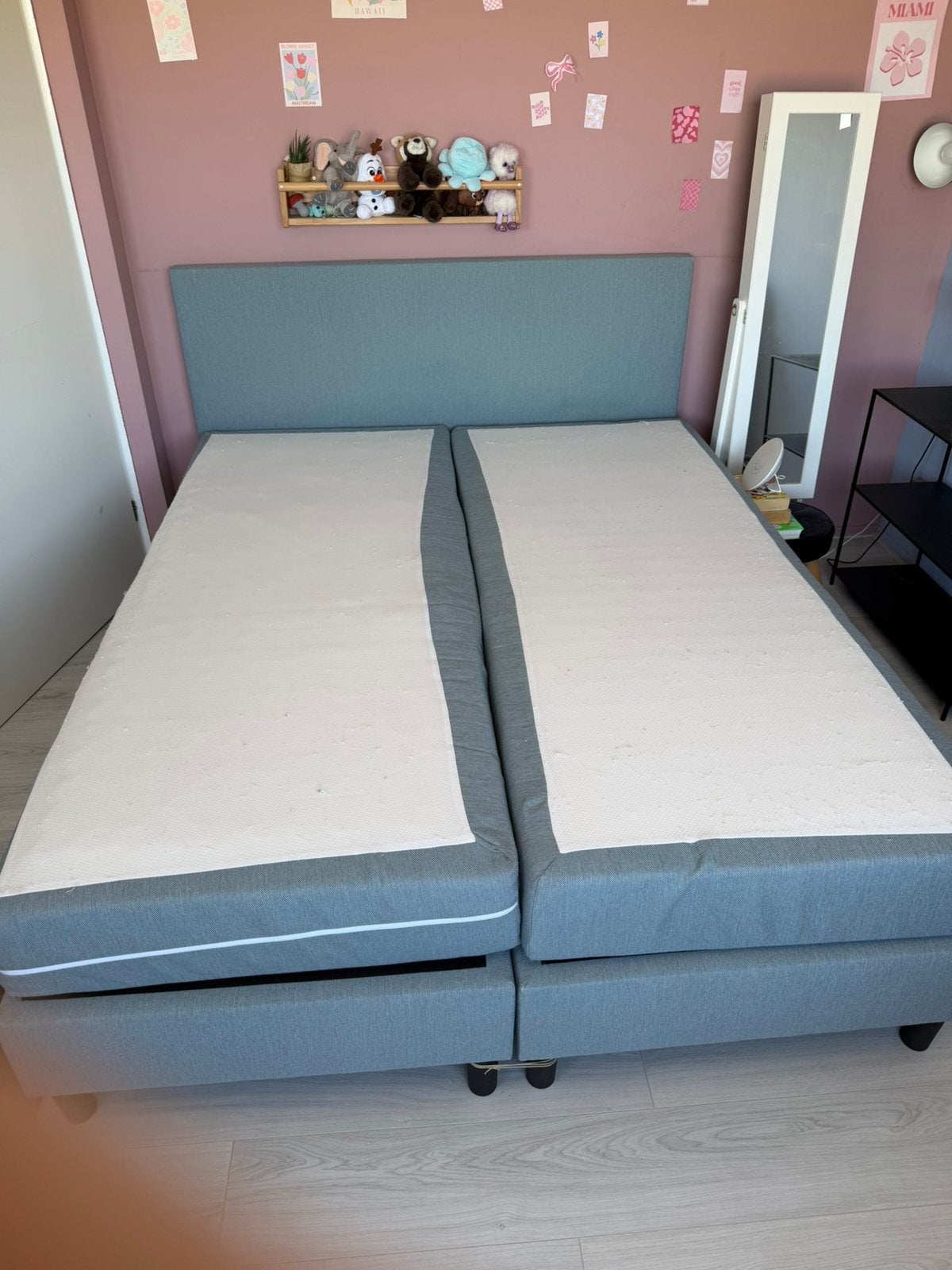 Boxspring, Ophalen, Gebruikt, Blauw, Tweepersoons