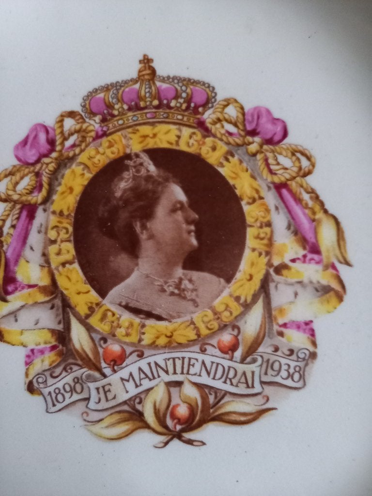 Gedenkbord Koningin Wilhelmina 1898-1938 Maastricht, Antiek en Kunst, Ophalen of Verzenden