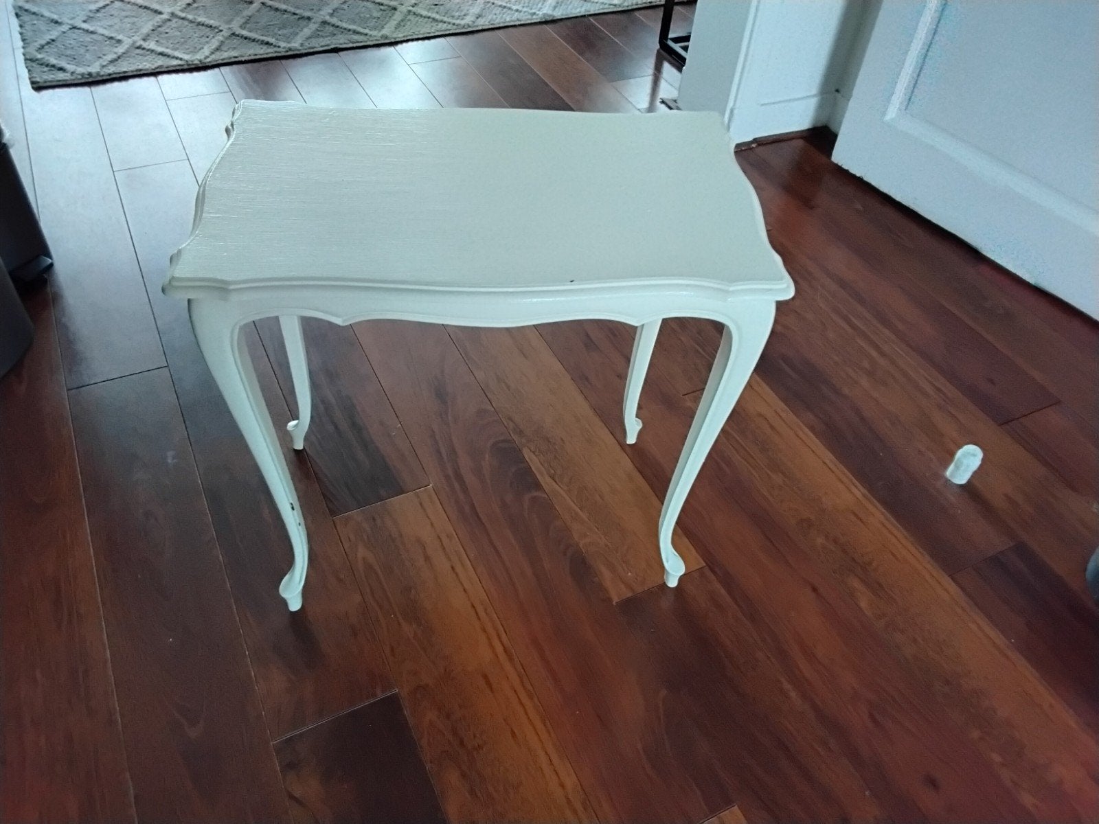 brocante witte queen anne bijzettafel blad 59x37 cm, Ophalen, Gebruikt, 50 tot 100 cm, 25 tot 50 cm