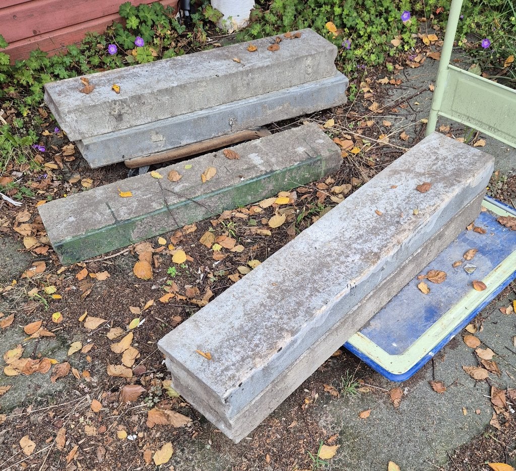 Betonnen opsluitbanden, Tuin en Terras, Ophalen, Gebruikt, 100 tot 200 cm, Overige typen