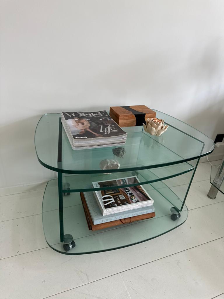 Glazen Salontafel in Vogue Stijl - Elegant & Modern, Ophalen, Gebruikt, 50 tot 100 cm, Glas
