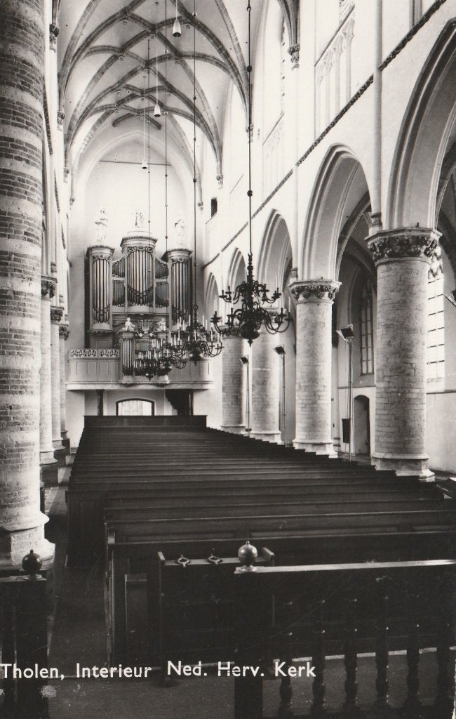 THOLEN Ned. Herv. Kerk Interieur met Orgel, Verzenden, 1980 tot heden, Gelopen, Zeeland