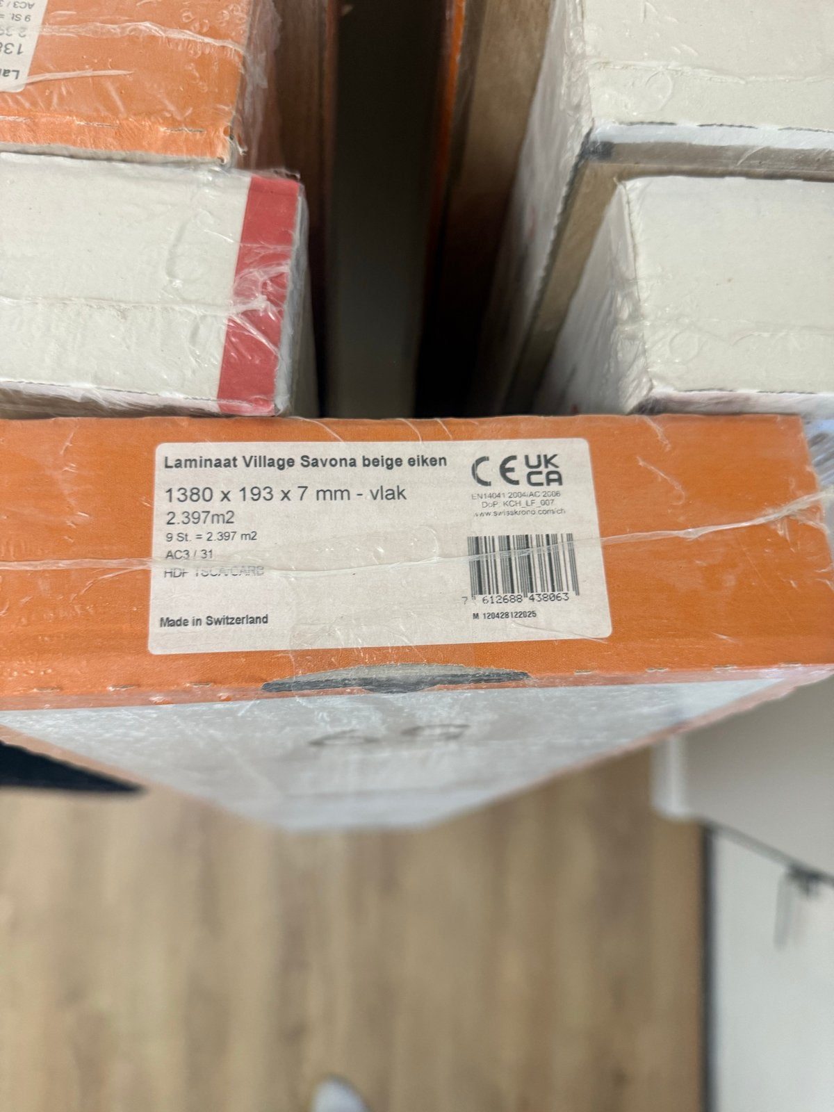 Laminaat Village Savona Beige Eiken 2,40 m², Ophalen, Nieuw, Minder dan 5 m², 10 tot 30 cm