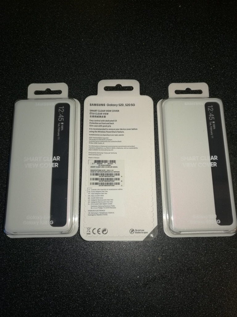 Samsung Originele Galaxy S20 5G Clear View CoverCase - Wit, Ophalen of Verzenden, Nieuw, Overige modellen, Hoesje of Tasje