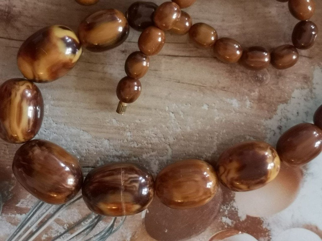 Vintage bakelieten kralenketting, Ophalen of Verzenden, Zo goed als nieuw, Overige materialen