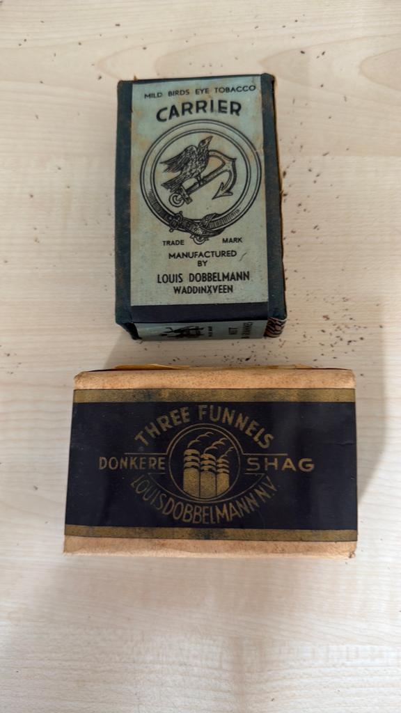 Vintage Tabaksverpakkingen Louis Dobbelmann, Ophalen of Verzenden, Gebruikt, Tabaksdoos of Verpakking