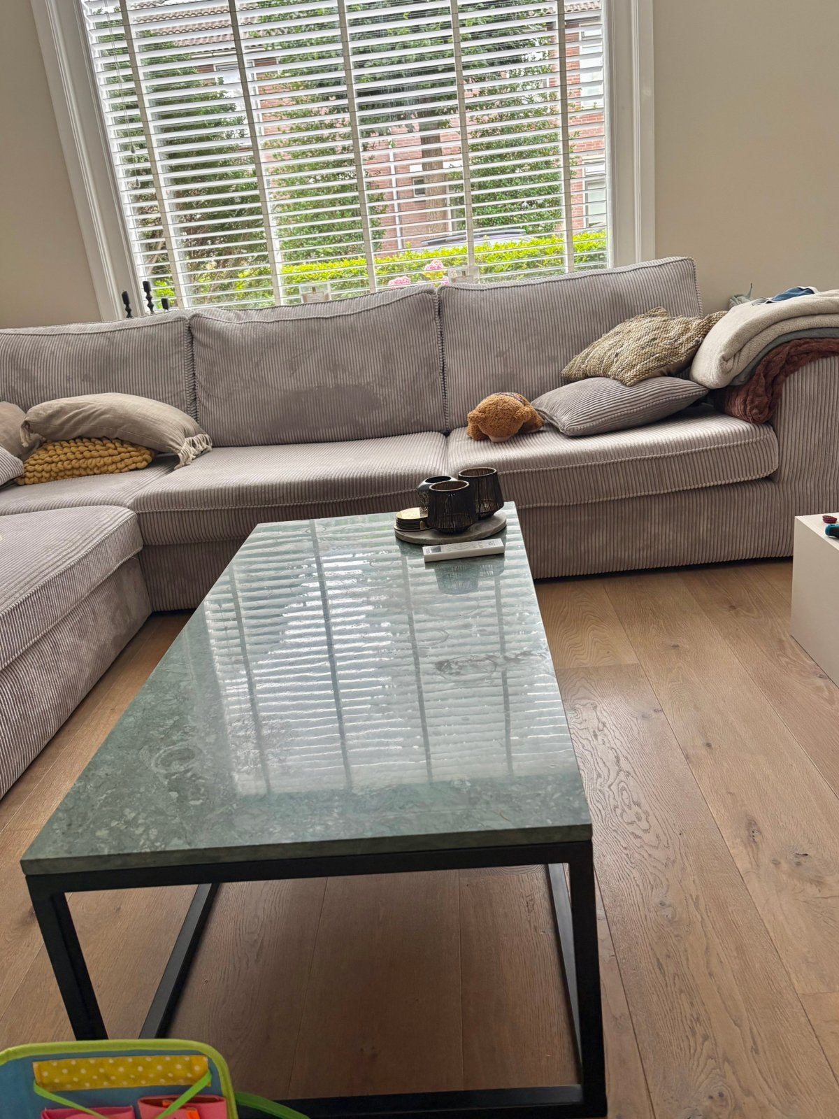 Marmere salontafel robuust, Ophalen, 100 tot 150 cm, 50 tot 100 cm, Zo goed als nieuw