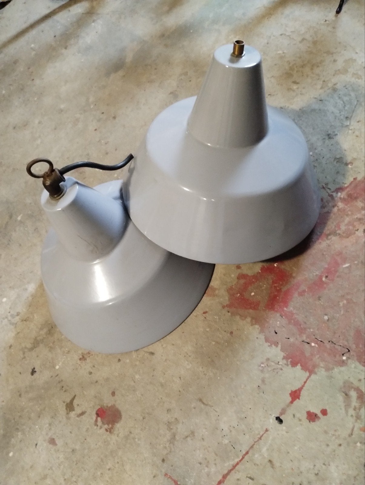 Grote geëmailleerde fabrieks hal lampen, Huis en Inrichting, Lampen | Hanglampen, Ophalen of Verzenden, Gebruikt, Minder dan 50 cm
