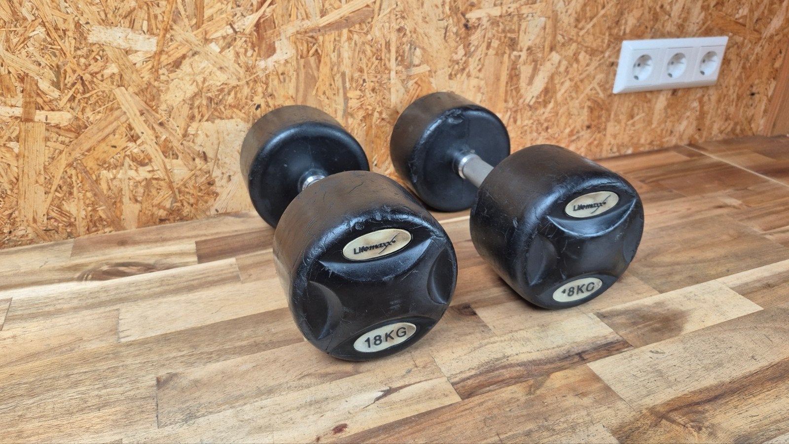 2 x 18kg LifeMaxx Dumbbells, Sport en Fitness, Ophalen, Gebruikt, Dumbbell