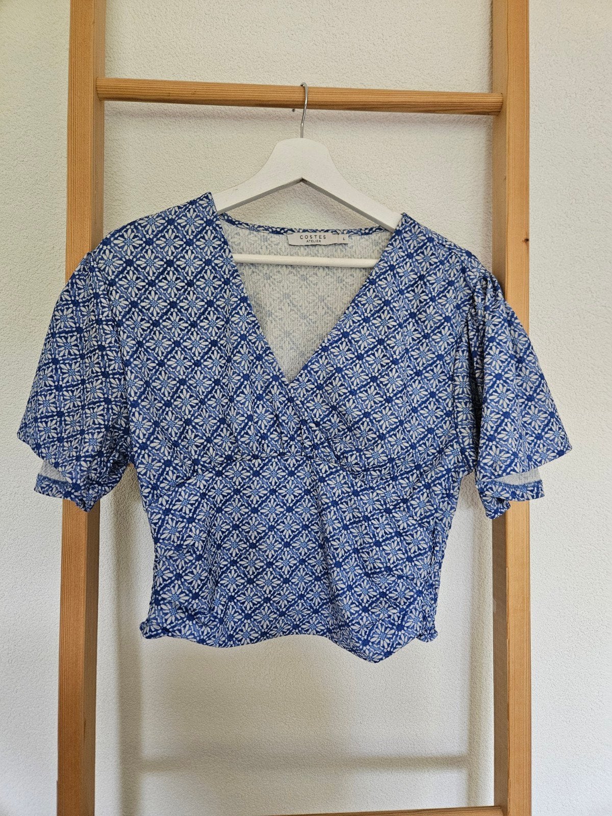 Costes Atelier Top Maat L, Blauw, Costes Atelier, Ophalen of Verzenden, Korte mouw