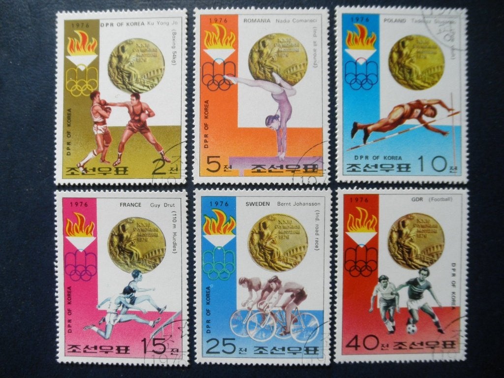 Postzegels Olympische Spelen Noord Korea 1976 (1)., Ophalen of Verzenden, Gestempeld, Sport