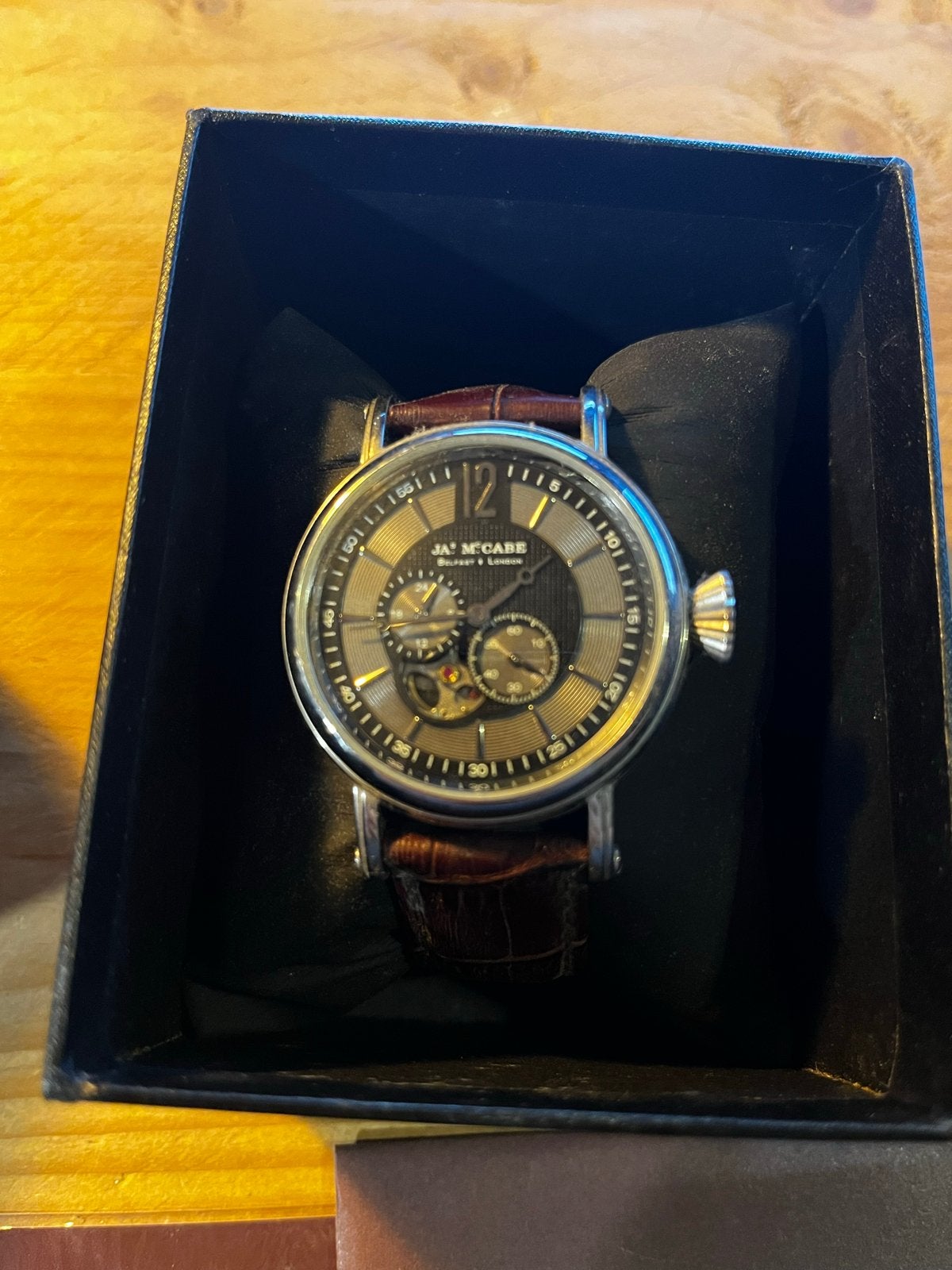 James McCabe Lurgan Automatic Horloge - JM-1007-02, Sieraden, Tassen en Uiterlijk, Overige merken, Leer, Staal, Polshorloge