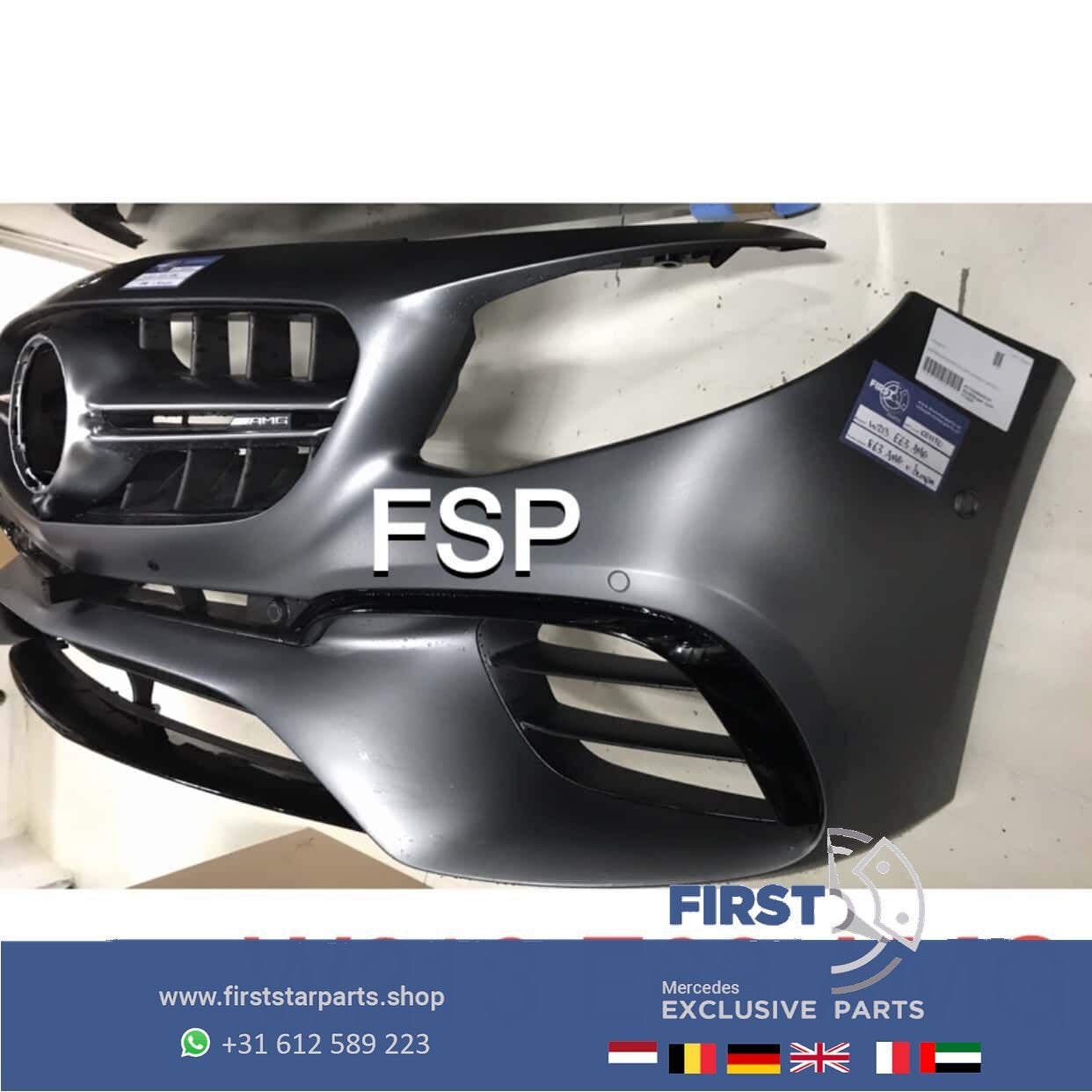 W213 E63 AMG Voorbumper COMPLEET Mercedes 2020 bumper origin, Auto-onderdelen, Gebruikt, -, Voor, Ophalen of Verzenden