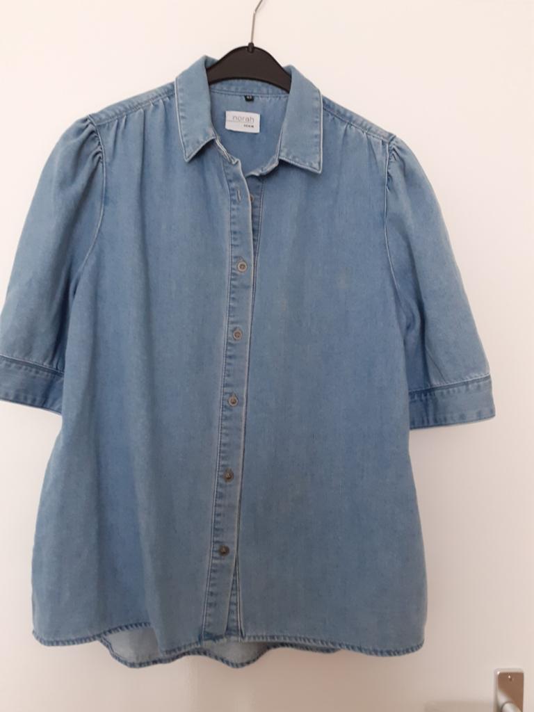 Mooie spijkerblouse maat 42, Ophalen of Verzenden, Zo goed als nieuw, Maat 42/44 (L), Blauw