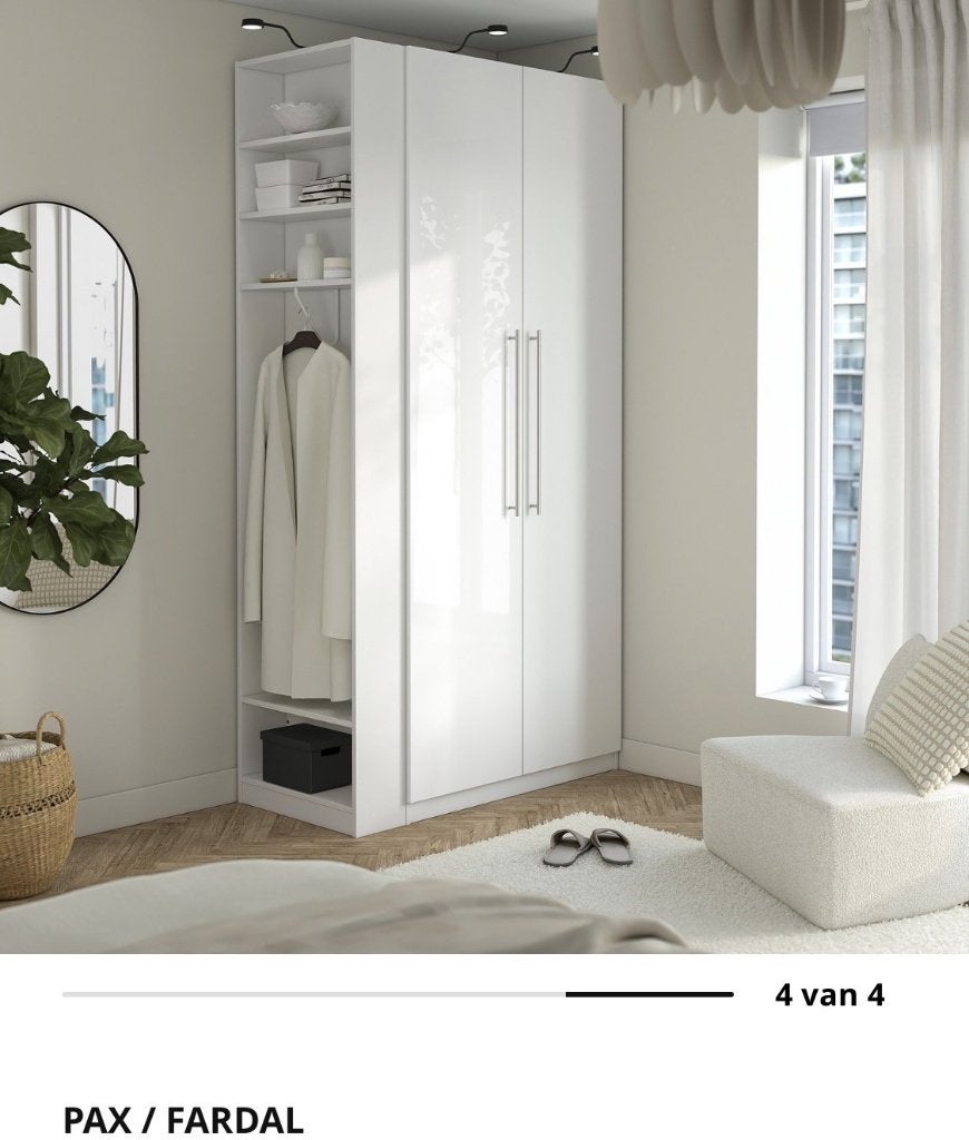 Kledingkast Pax Ikea, 120 b x 58 d x 236 cm h, Ophalen, 100 tot 150 cm, 200 cm of meer, Zo goed als nieuw