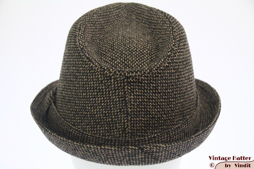 Gleufhoed Trilby Hawkins tweed-stijl grijs beige 57 nieuw, Hoed, Nieuw, Ophalen of Verzenden, 57 cm (M, 7⅛ inch) of minder