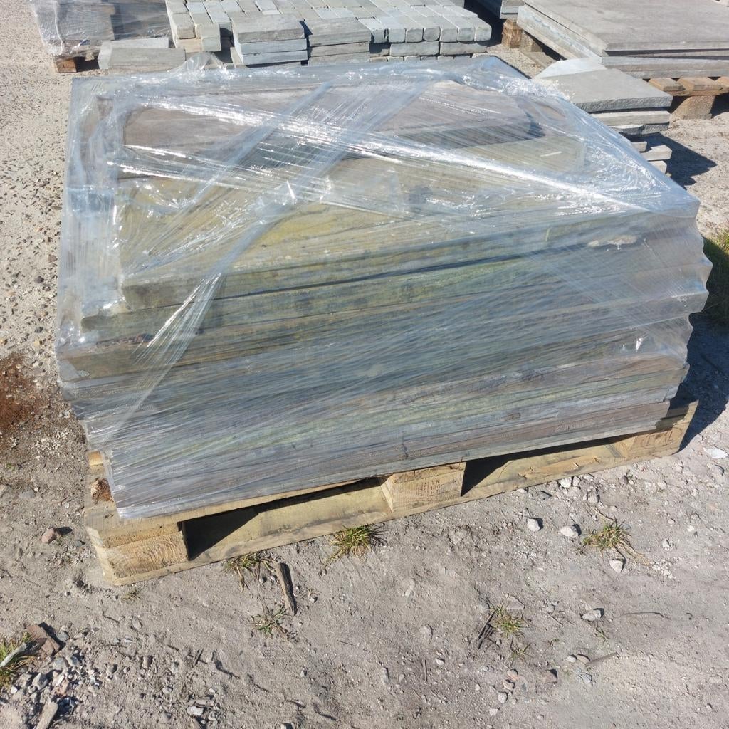 20 Chinees hardsteen muurafdekkers/opsluitbanden,100x30x4 cm, Tuin en Terras, Ophalen, Gebruikt, Natuursteen, Terrastegels
