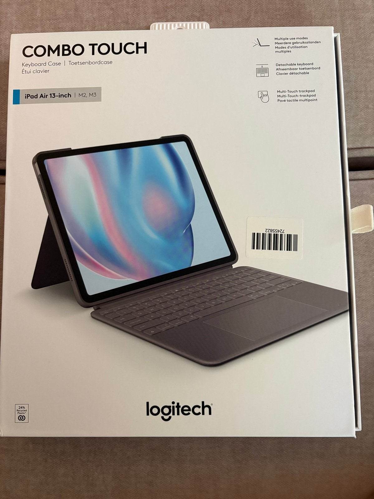 Logitech Combo Touch Toetsenbordhoes voor iPad Air 13-inch, Nieuw, Ophalen of Verzenden, Draadloos, Qwerty