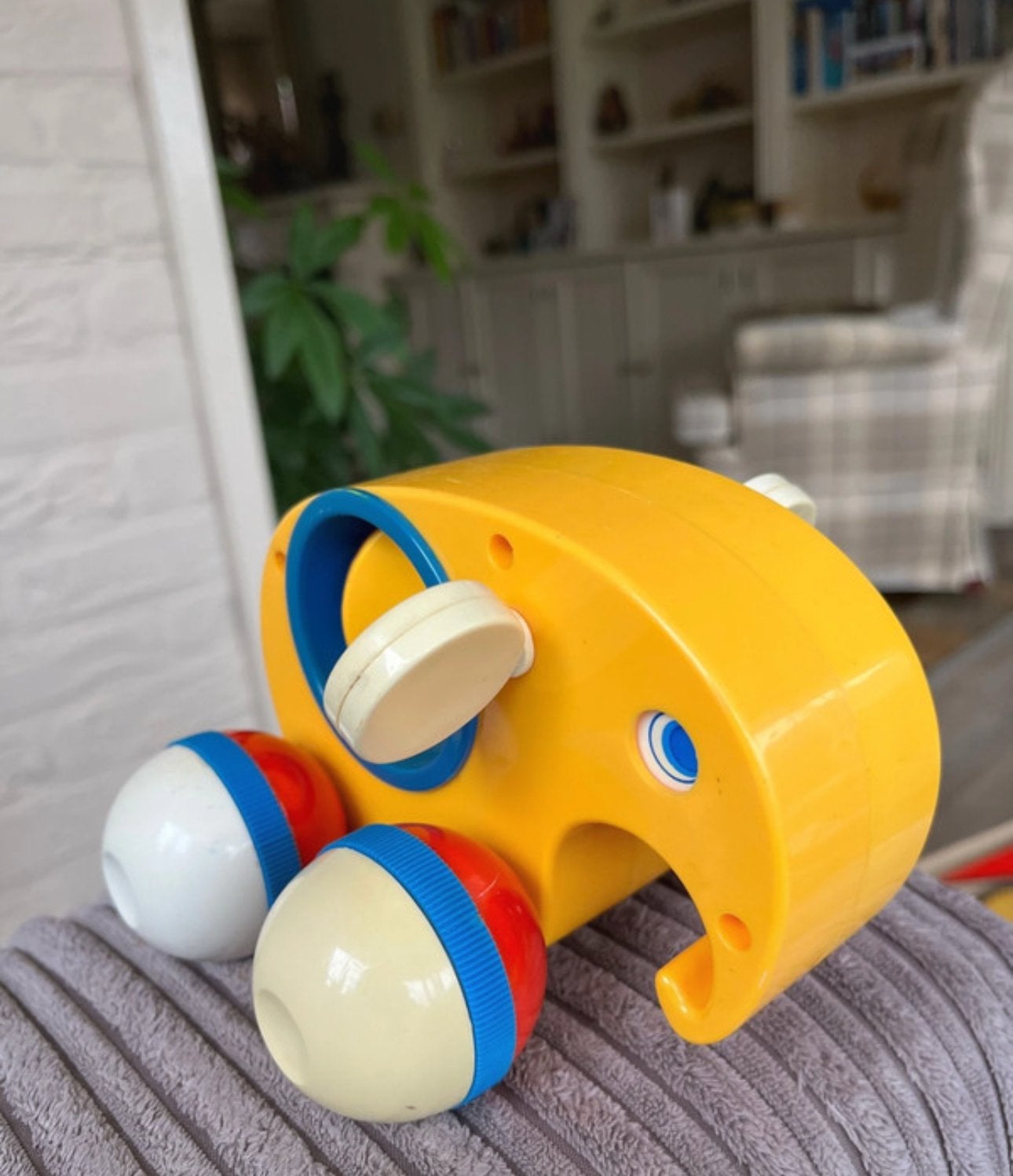 Vintage Fisher-Price Olifant Rammelaar Speeltje, Ophalen of Verzenden, Gebruikt, Rammelaar, Met geluid