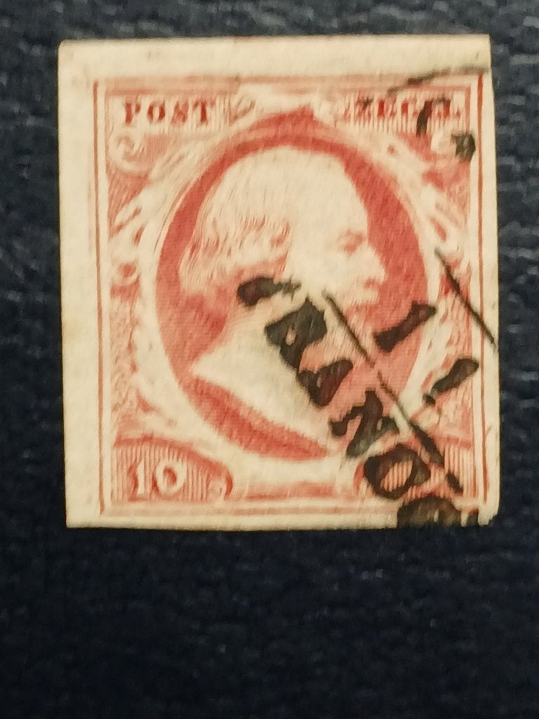 nvph 2, 10 ct Koning Willem III plaat V pos 52, Ophalen of Verzenden, T/m 1940, Gestempeld