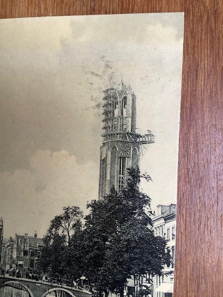 Utrecht 1906 toren van de Dom voor restauratie i.d steigers, Ophalen of Verzenden, Voor 1920, Gelopen, Utrecht