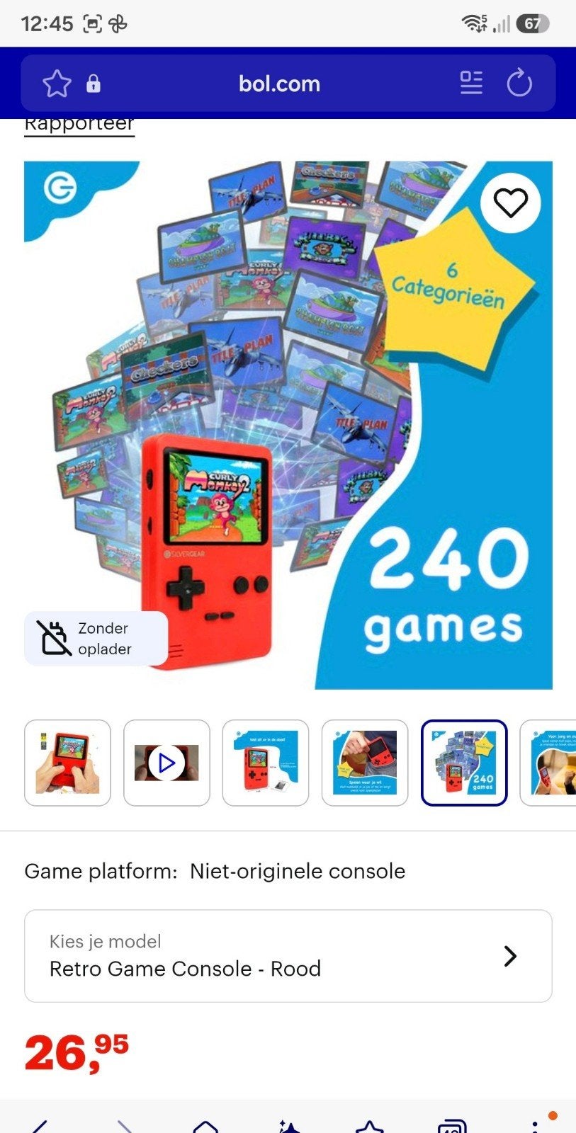 Retro pocket gear gameboy Silvergear, Spelcomputers en Games, 1 speler, Ophalen of Verzenden, Avontuur en Actie, Vanaf 7 jaar