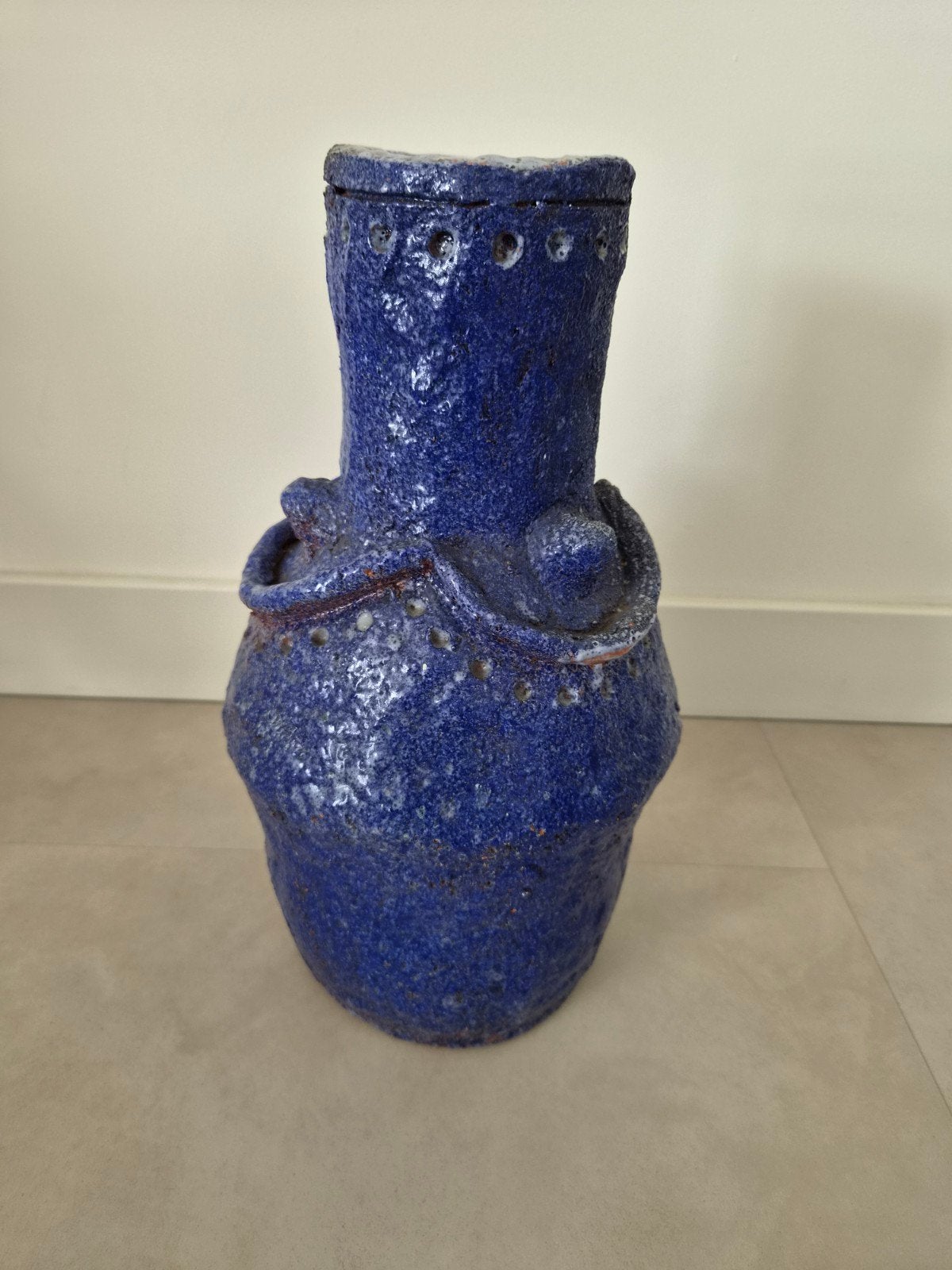 Oude vaas van Theo Kersten, craquelé, 37 cm, 5 kg, Antiek en Kunst, Antiek | Vazen, Ophalen of Verzenden