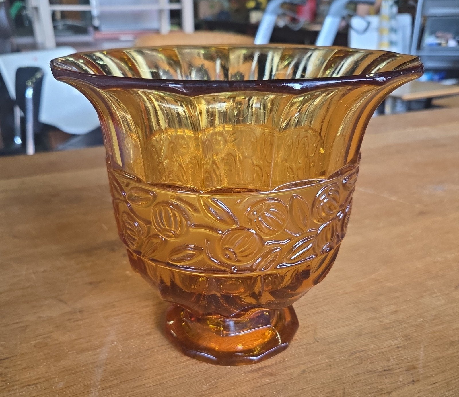 Art deco Josef Inwald amber kleurige vaas, Ophalen of Verzenden