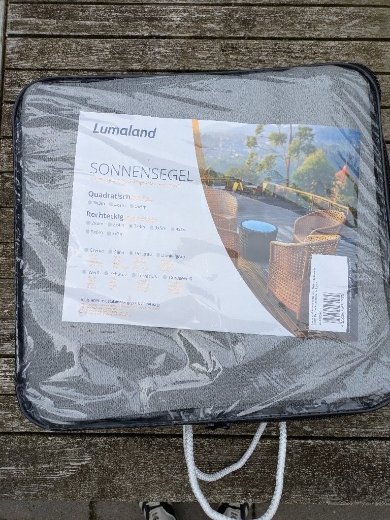 ZonnedoekLumaland lichtgrijs 3m x 4m, Ophalen, Nieuw