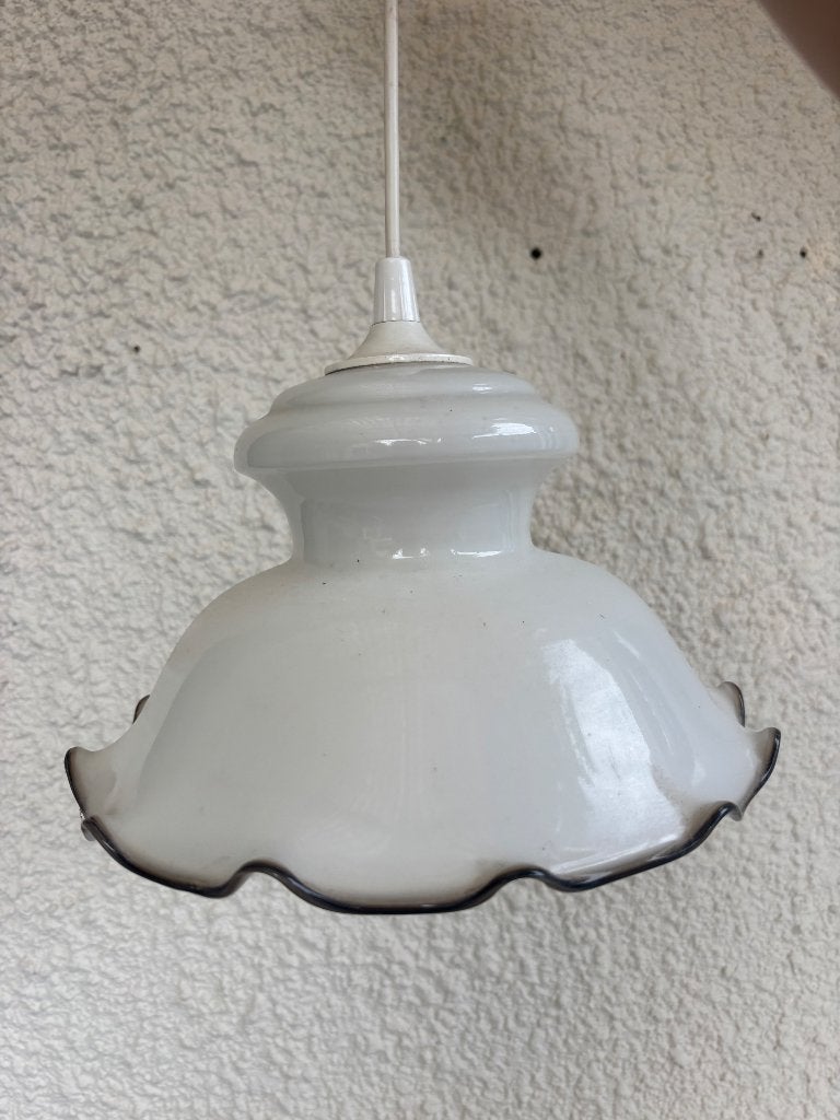 Vintage opaline melk glas hanglamp/napkin lamp / art deco, Ophalen, Zo goed als nieuw, Glas, Art deco/vintage