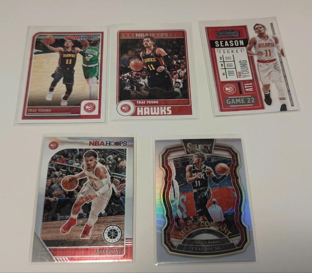 5 Trae Young NBA basketbal kaarten, Hobby en Vrije tijd, Verzamelkaartspellen | Overige, Ophalen of Verzenden