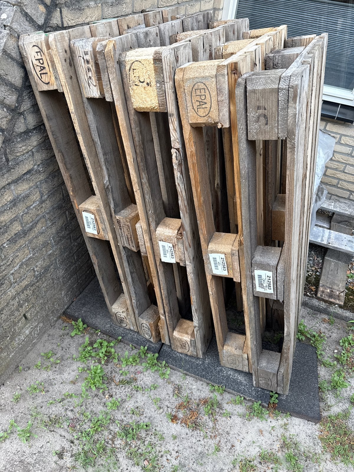 5 EPAL EUR Pallets, Ophalen, Gebruikt, 50 mm of meer, Pallet