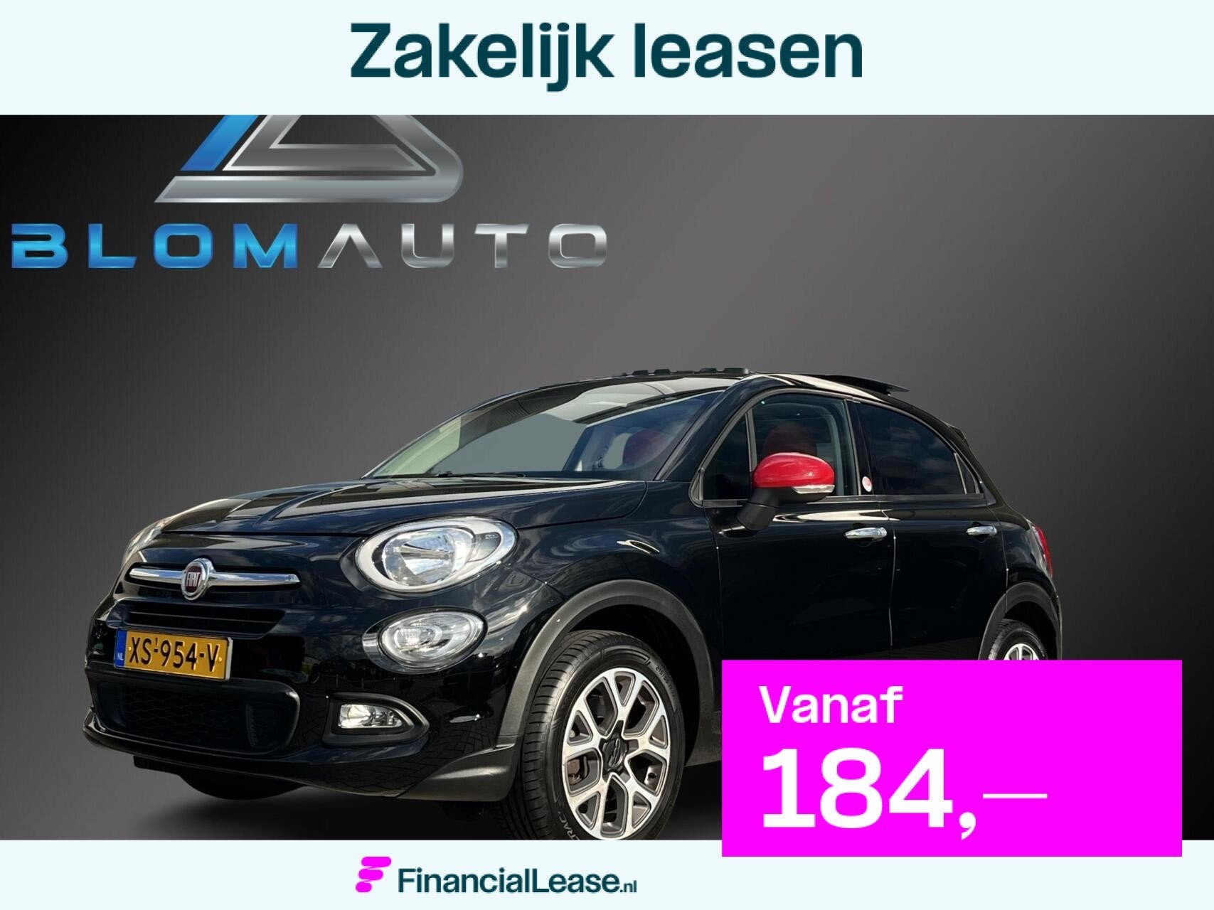 Fiat 500 X 1.6 ROSSO AMORE GLAZEN SCHUIFDAK+NAVI+PDC+CRUISE, Voorwielaandrijving, Stof, Gebruikt, 4 cilinders