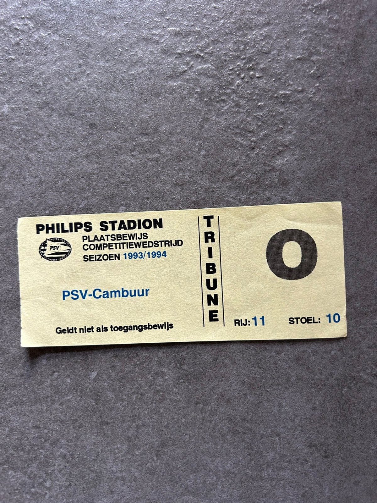 PSV - Cambuur ticket, Verzamelen, Ophalen of Verzenden, PSV, Overige typen