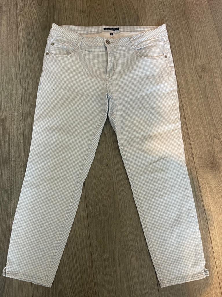 Red Button pepita ruit stretch broek maat 42, Wit, Maat 42/44 (L), Ophalen of Verzenden, Zo goed als nieuw