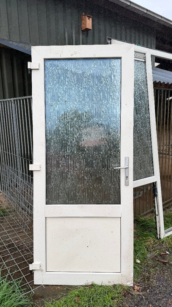Gebruikte kunststof buitendeur met glas, Ophalen, Gebruikt, 80 tot 100 cm, Buitendeur