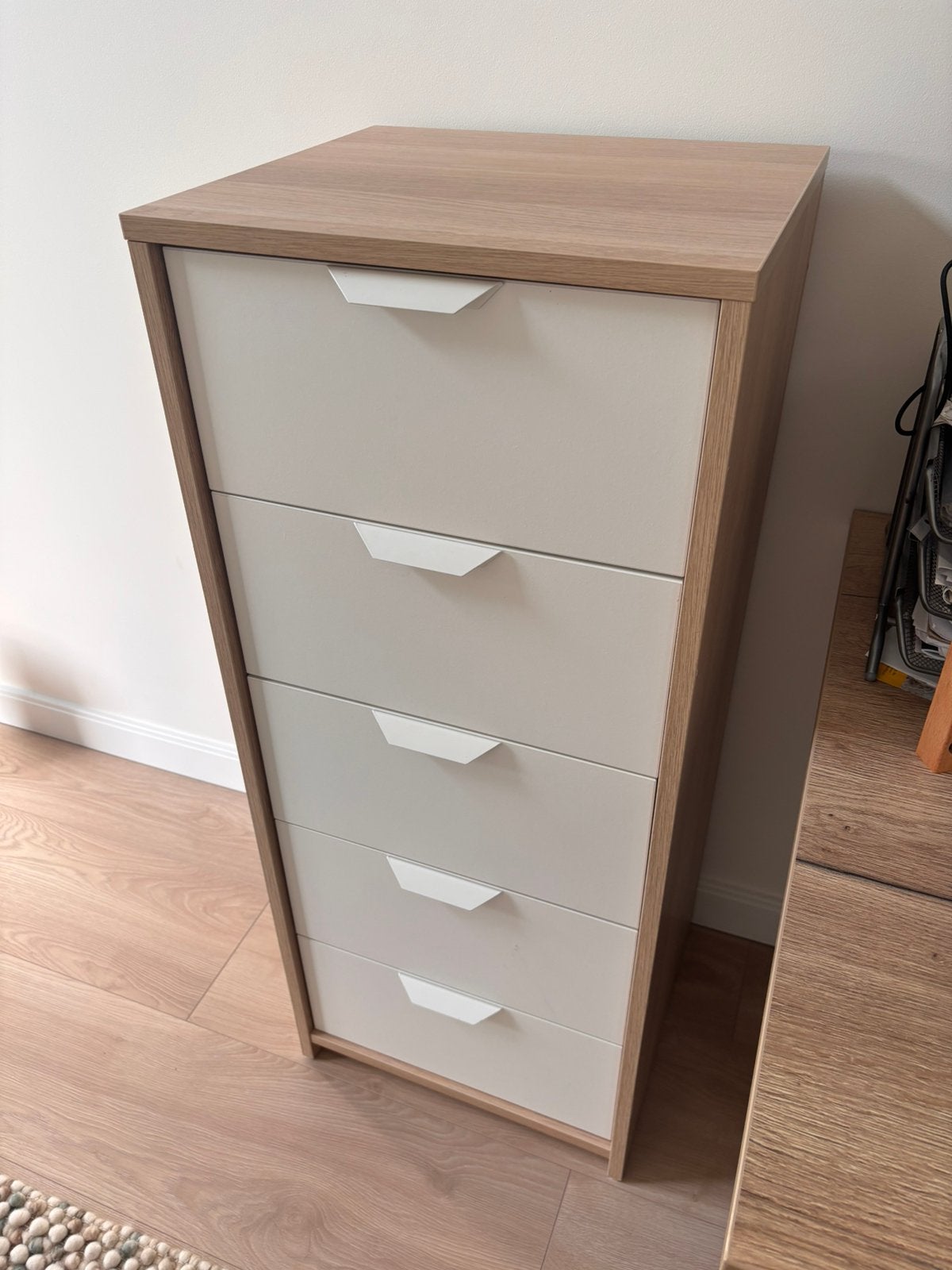 IKEA ASKVOLL drawers / ladekast eiken, Ophalen, Minder dan 50 cm, Gebruikt, 5 laden of meer