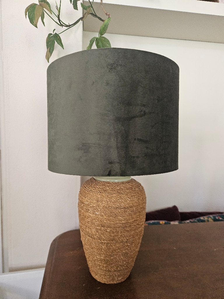 Groene Rotan Boho Lamp, Ophalen of Verzenden, Zo goed als nieuw, Boho