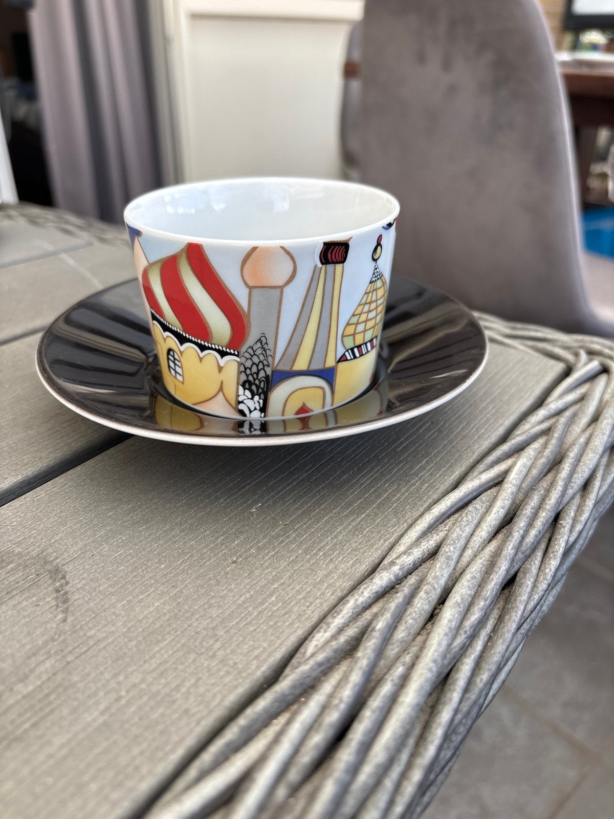Unieke Schumann Arzberg kop en schotel, Oosters design, Antiek en Kunst, Ophalen of Verzenden