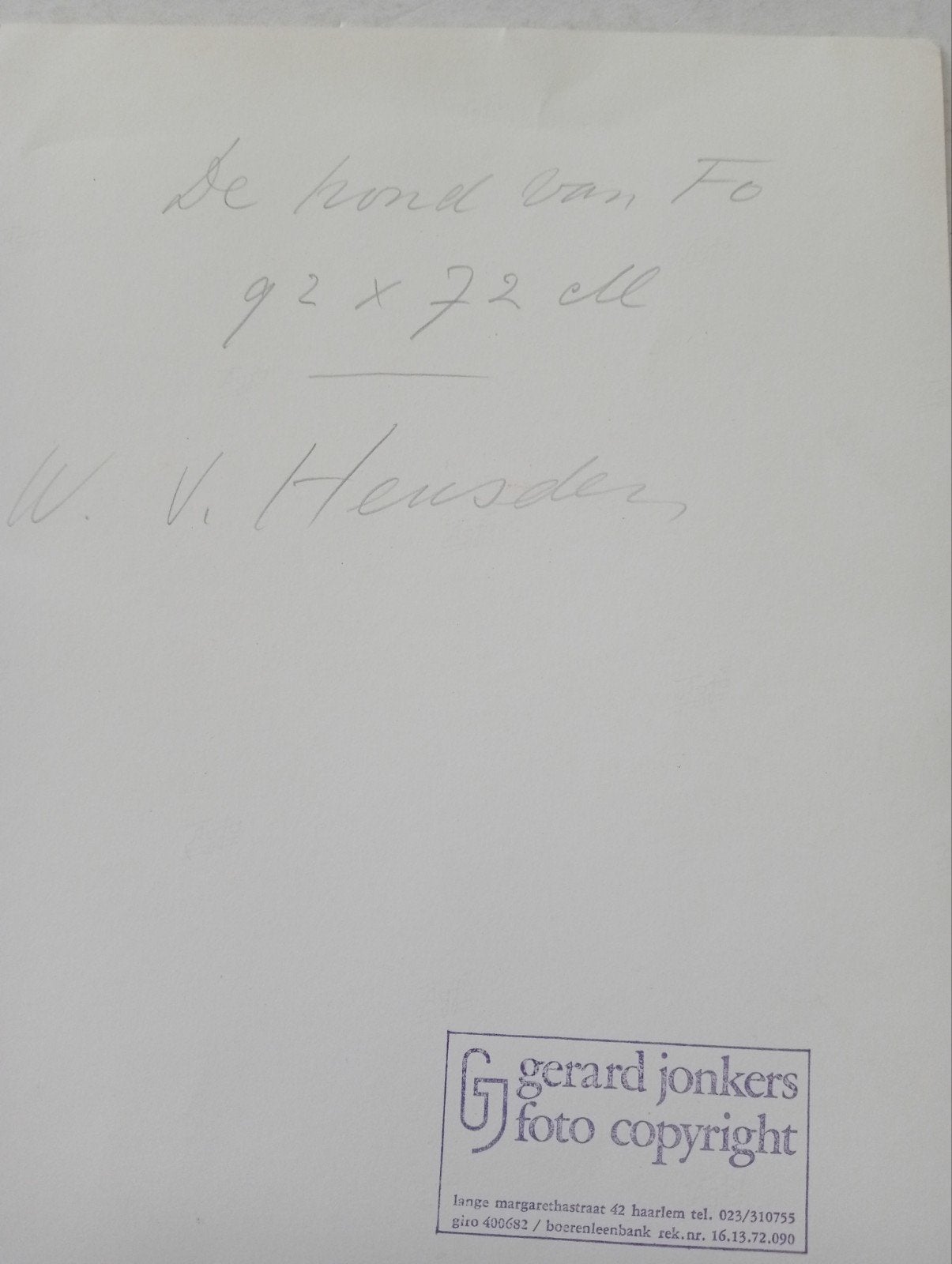 Wout van Heusden persfoto Gerard Jonkers, Antiek en Kunst, Ophalen of Verzenden
