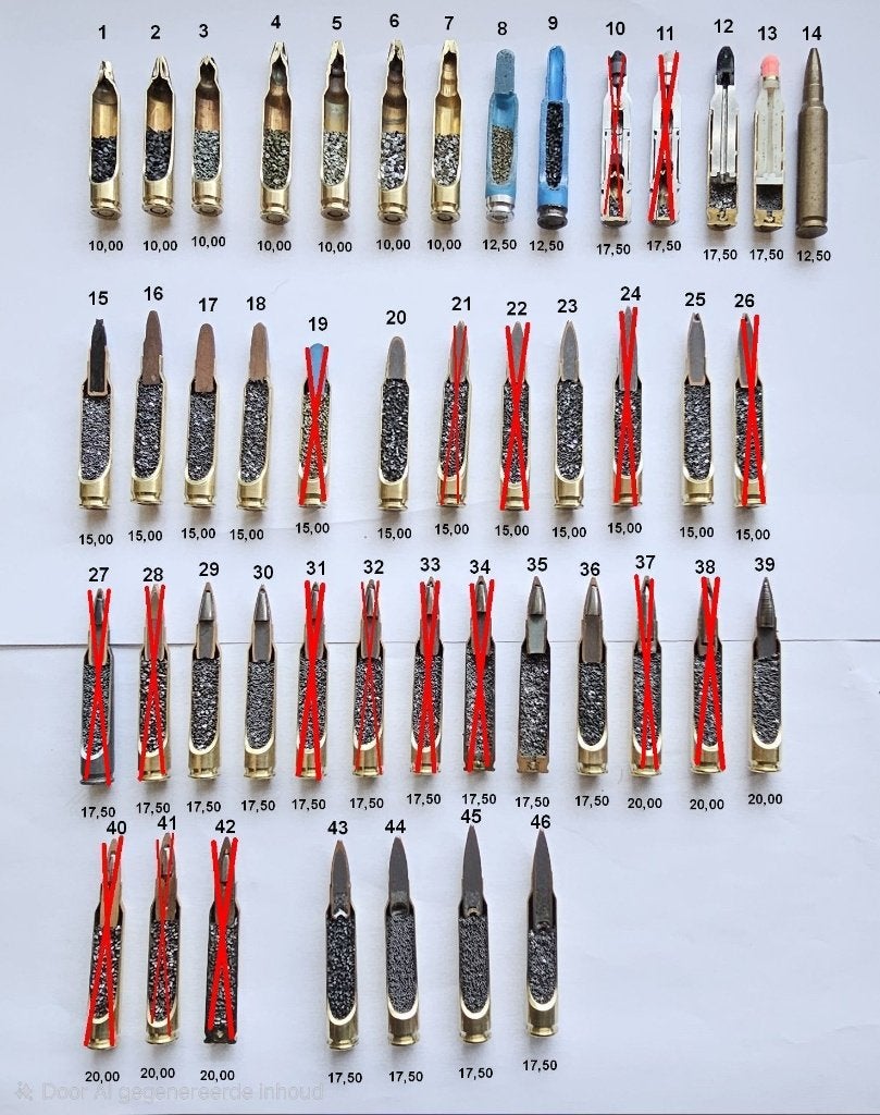 5,56x45 Nato /.223 DOORSNEDEN, Ophalen of Verzenden, Landmacht, Nederland, Hulzen of Bodemvondsten