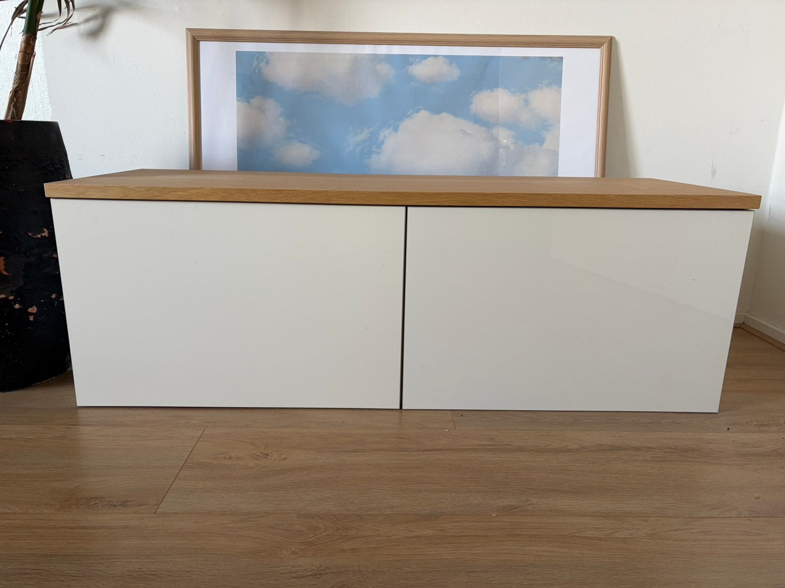 Ikea Besta | 2 stuks met eikenfineer bovenblad, Ophalen, Zo goed als nieuw, 25 tot 50 cm, 50 tot 100 cm