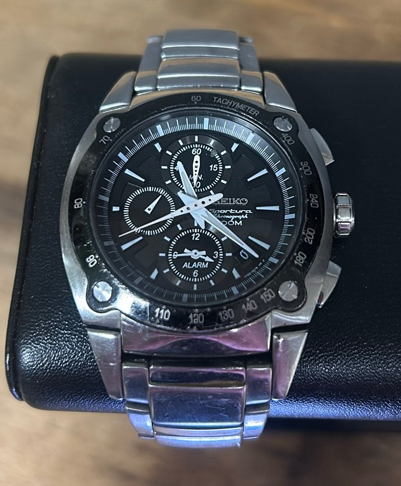 Seiko Sportura herenhorloge., Sieraden, Tassen en Uiterlijk, Horloges | Antiek, Seiko, Staal, Met bandje, Polshorloge