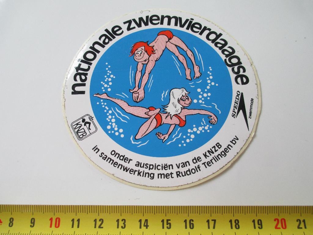 sticker KNZB Nationale zwemvierdaagse SPEEDO, Ophalen, Zo goed als nieuw