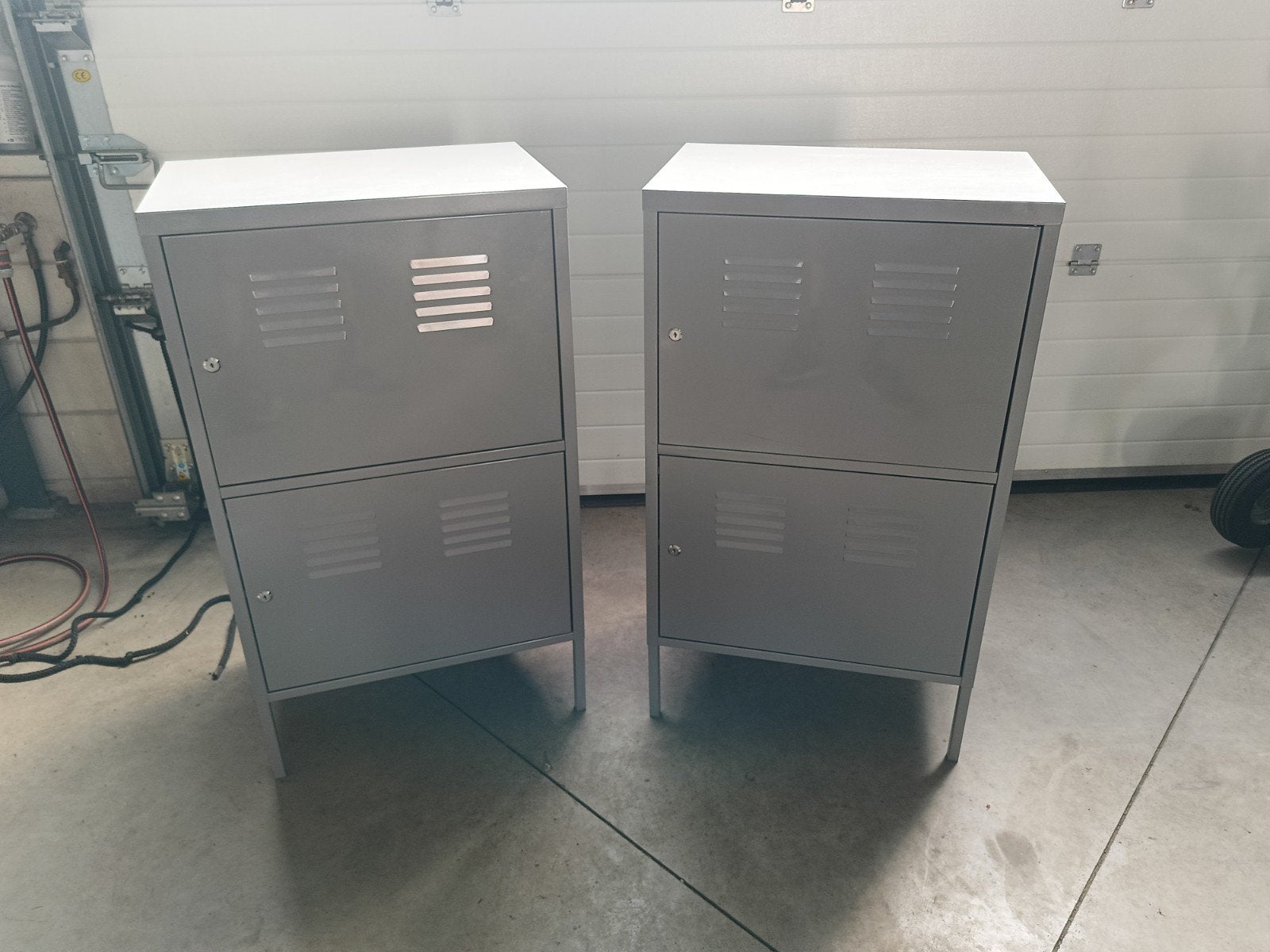 Set van 2 metalen Ikea kasten met sleutel - 60x40x104,5 cm, Ophalen, Gebruikt, Industrieel