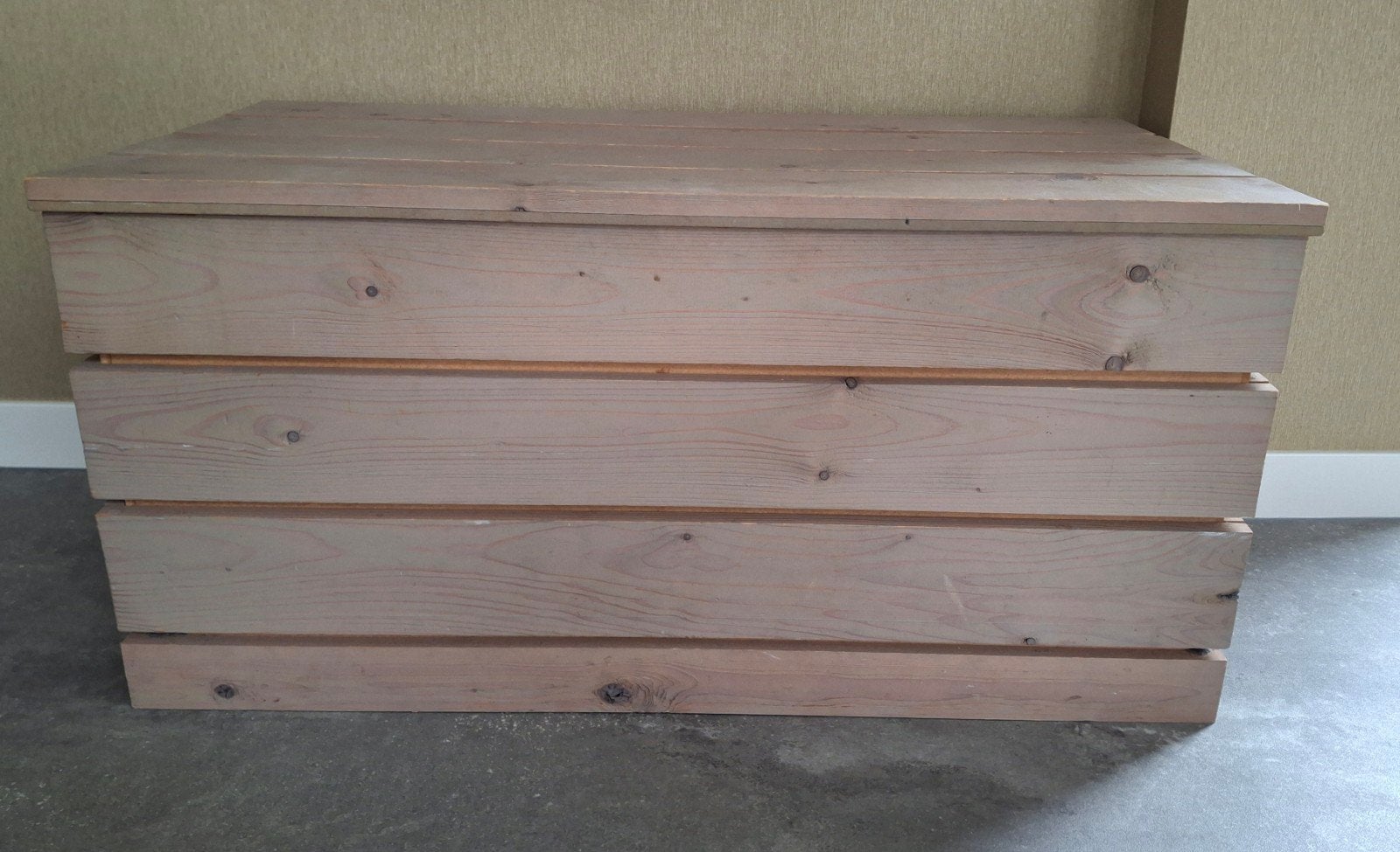 Houten opbergkist / speelgoedkist, Huis en Inrichting, Woonaccessoires | Kisten, Ophalen, Grenenhout, 50 tot 100 cm, Minder dan 50 cm