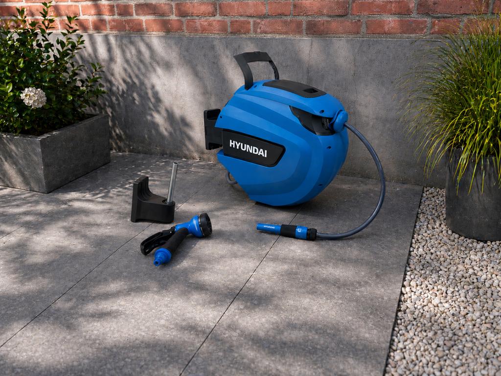 NIEUW Hyundai 30 meter wandslangenbox / Tuinslang, Verzenden, Nieuw, Tuinslanghaspel