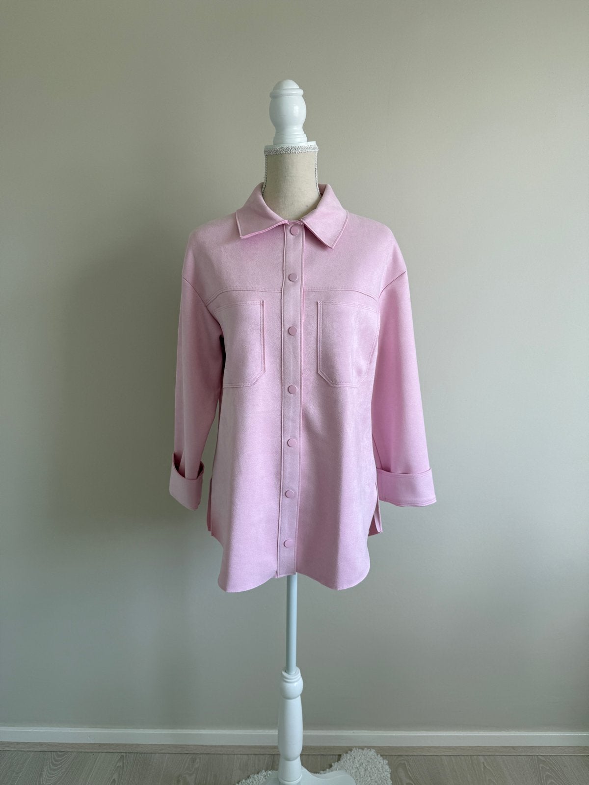 Roze Suéde-Look Overhemd Zomer Jas, Ophalen of Verzenden, Nieuw, Maat 38/40 (M), Roze