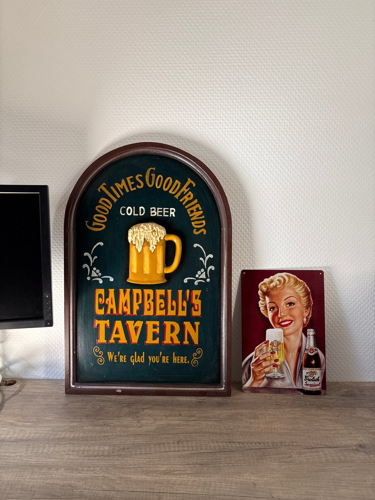 Bordjes voor in een café of mancave, Vintage, Gebruikt, Meerkleurig, Ophalen of Verzenden